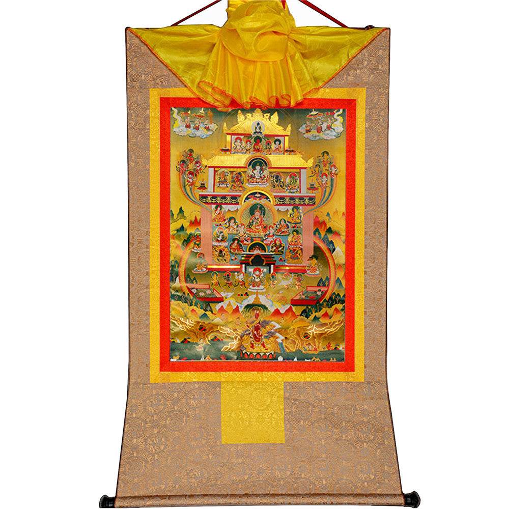 Guru Rinpoche Pure Land - Tibetan thangka painting, view 7