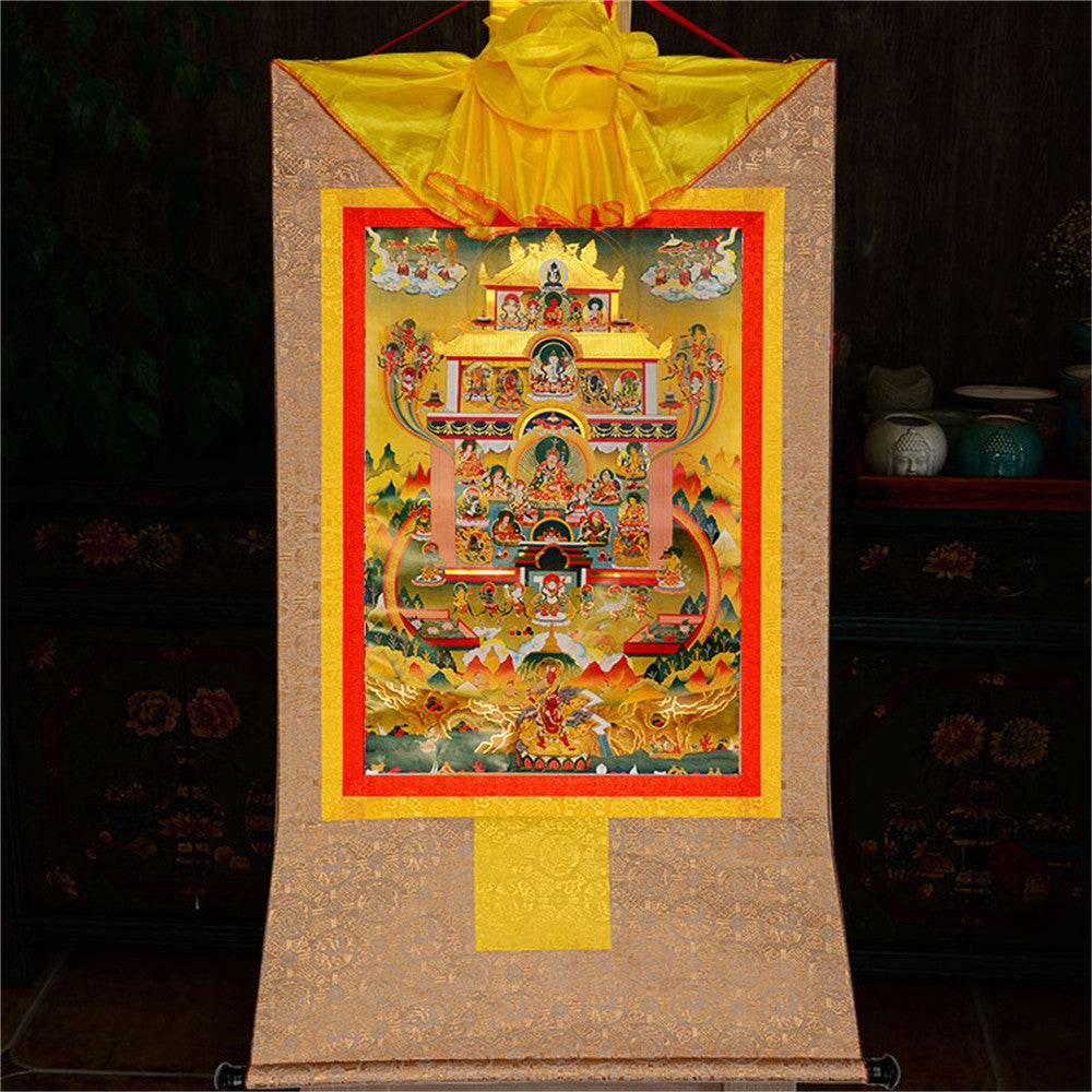 Guru Rinpoche Pure Land - Tibetan thangka painting, view 8