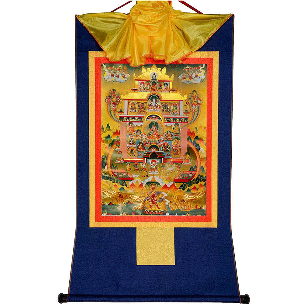 Guru Rinpoche Pure Land - Tibetan thangka painting, view 9