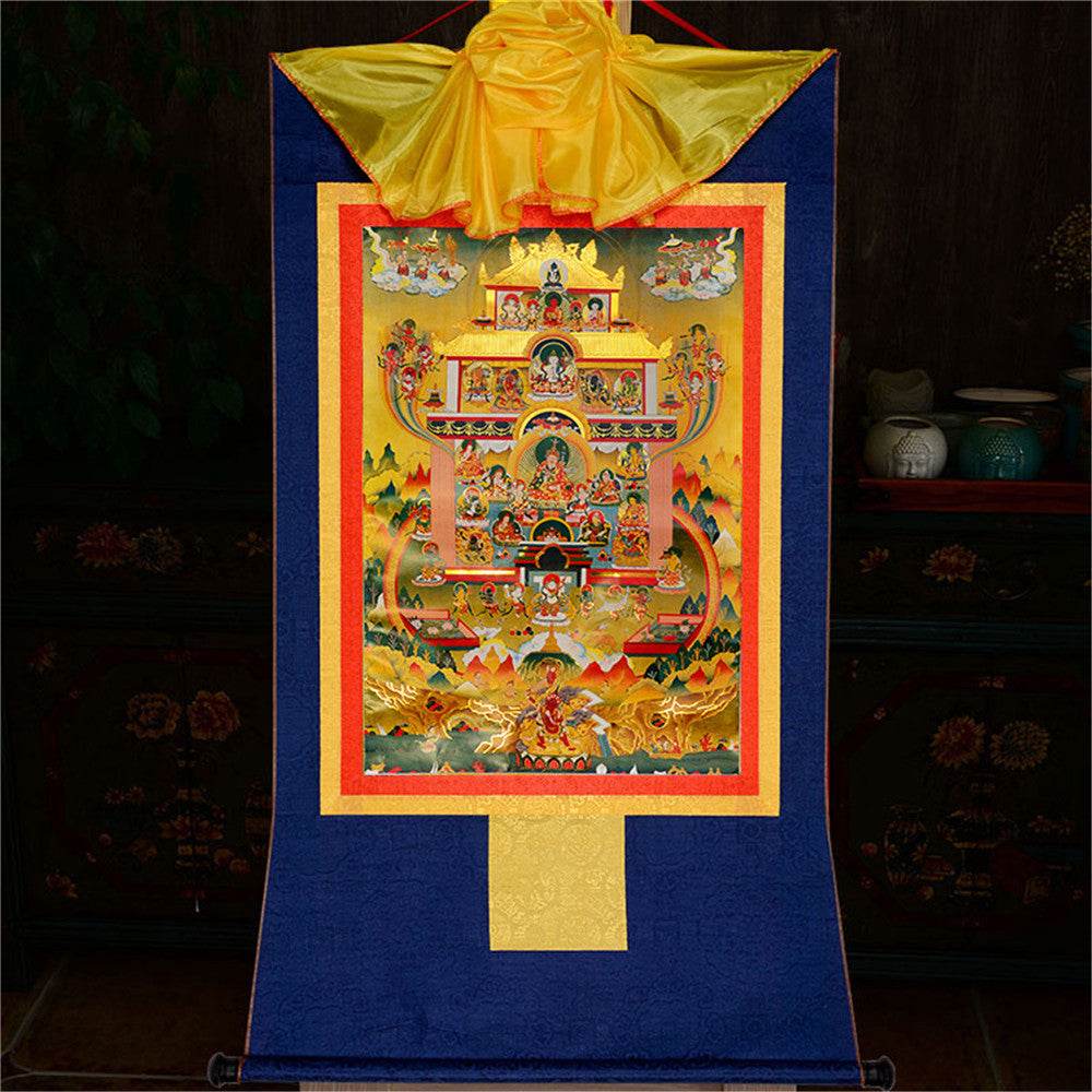 Guru Rinpoche Pure Land - Tibetan thangka painting, view 10