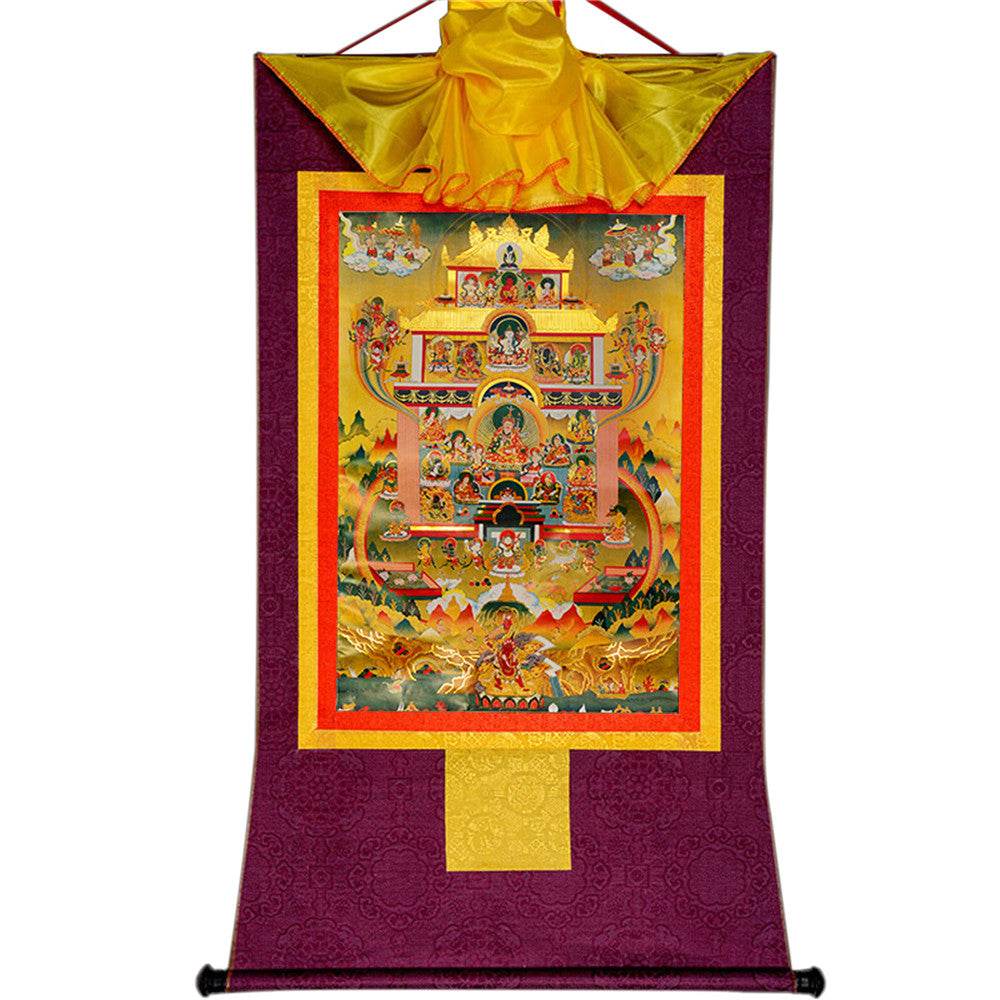 Guru Rinpoche Pure Land - Tibetan thangka painting, view 11