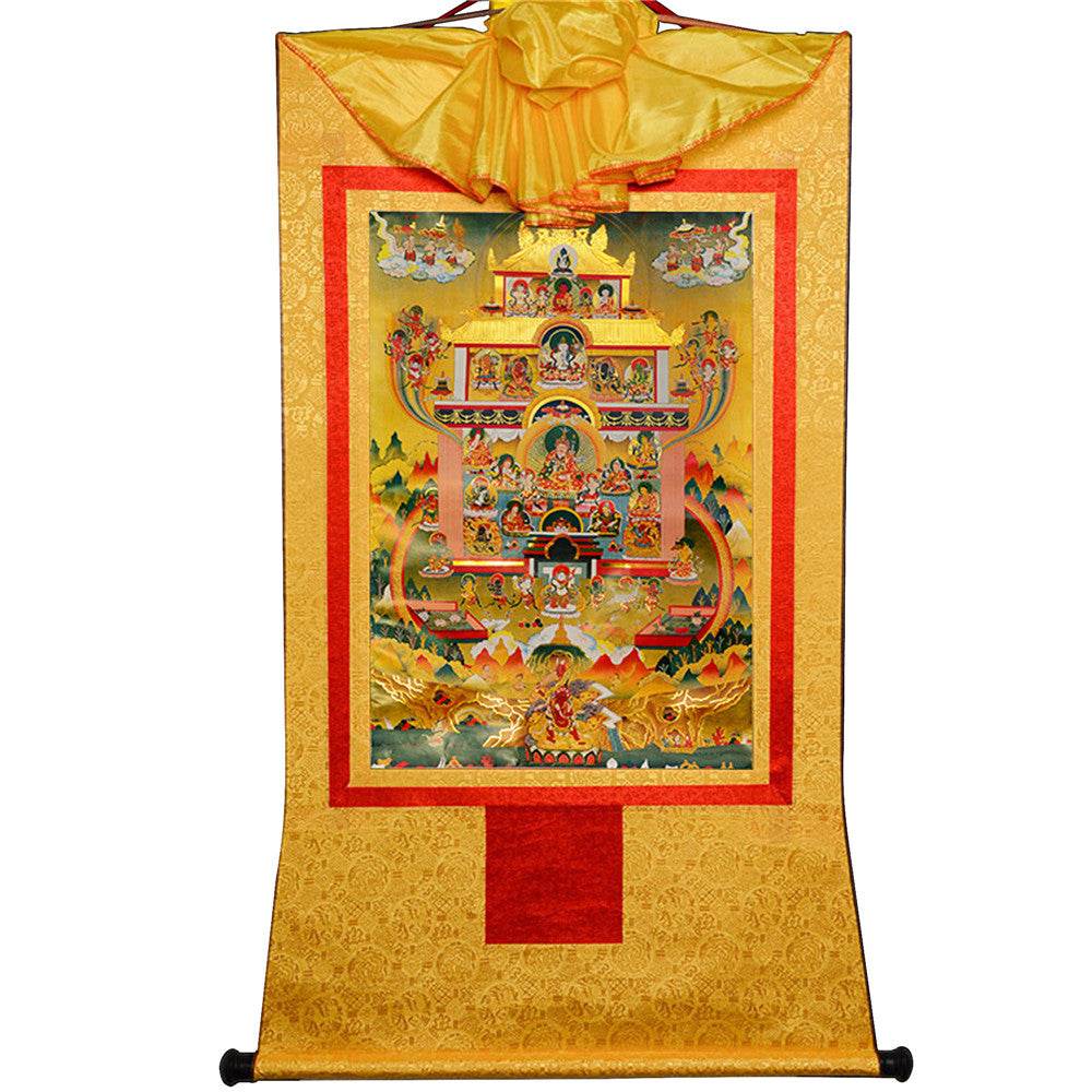 Guru Rinpoche Pure Land - Tibetan thangka painting, view 14
