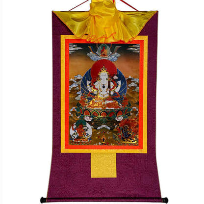 Chenrezig - Tibetan thangka painting, view 12