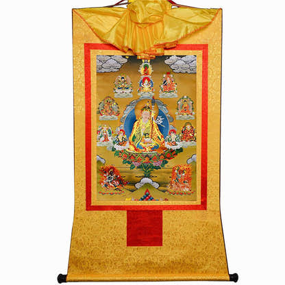 Eight Manifestations of Guru Rinpoche - Tibetan thangka painting, view 15