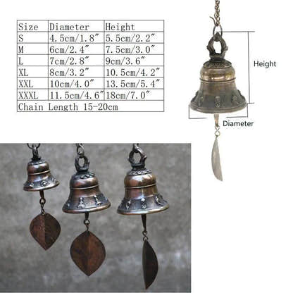 Tibet Wind Chimes - Tibetan Buddhist art, size reference