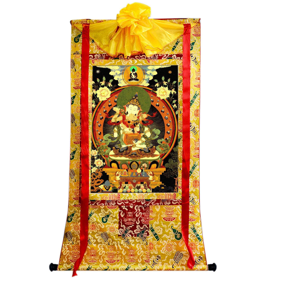 Vajrasattva in Yab Yum,Woodblock Thangka Art - Tibetan thangka painting, view 7