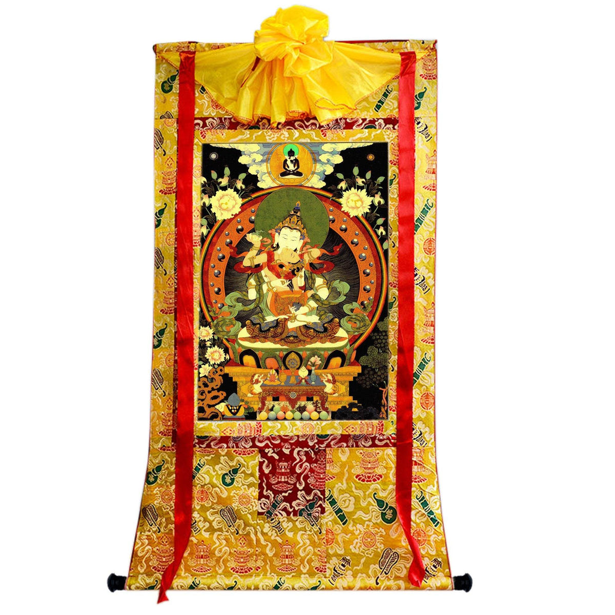 Vajrasattva in Yab Yum,Woodblock Thangka Art - Tibetan thangka painting, view 7