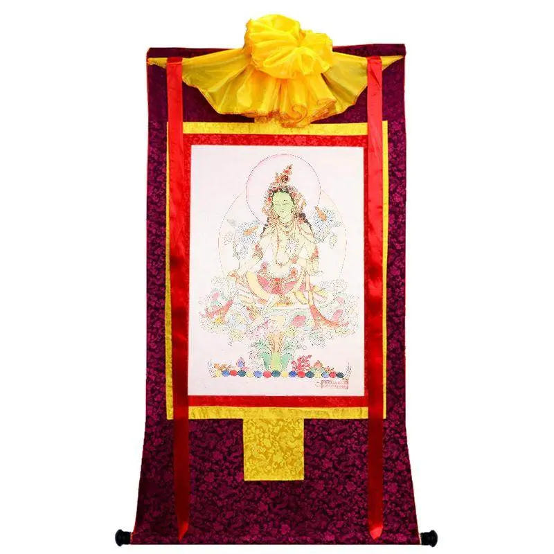 Green Tara Woodblock Thangka Art - Tibetan thangka painting, view 7