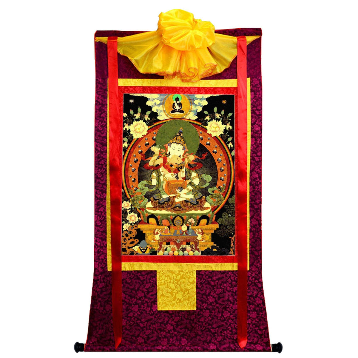 Vajrasattva in Yab Yum,Woodblock Thangka Art - Tibetan thangka painting, view 8