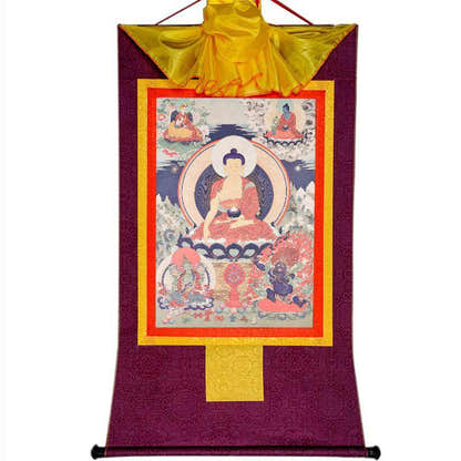Shakyamuni,Woodblock Thangka Art - Tibetan thangka painting, view 7