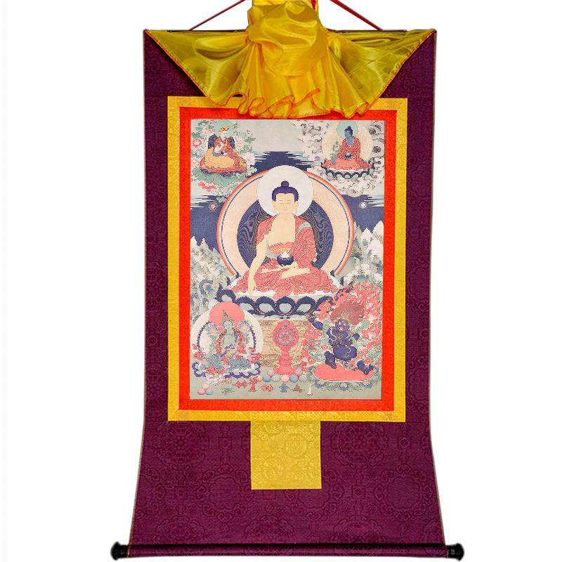 Shakyamuni,Woodblock Thangka Art - Tibetan thangka painting, view 7
