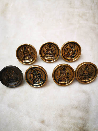 7 Types Small Round Tsa Tsa Mold - Tibetan tsa tsa mold, front view