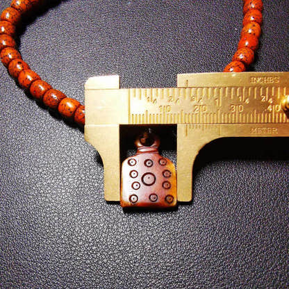 Yak Bone Carved Flower Mala Pendant,Bead Counter Clip, Prayer Bead Accessories,G - Tibetan Buddhist mala beads, size reference