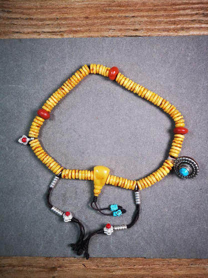 Amber Mala,Prayer Beads - Tibetan Buddhist mala beads, size reference