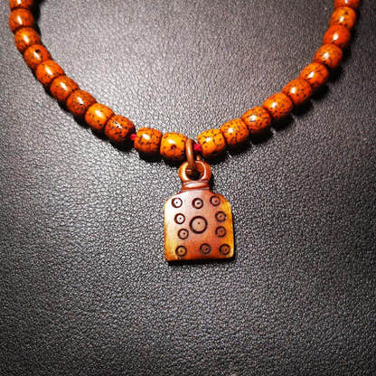 Yak Bone Carved Flower Mala Pendant,Bead Counter Clip, Prayer Bead Accessories,G - Tibetan Buddhist mala beads, view 4