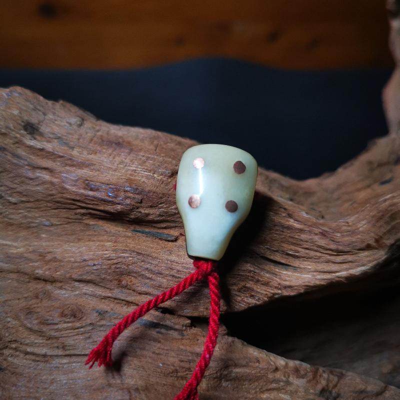 Gandhanra Tibetan Yak Bone + Sandalwood Guru Bead,T-drilled 3-Hole Bead,Mala Bea - Tibetan Buddhist mala beads, size reference