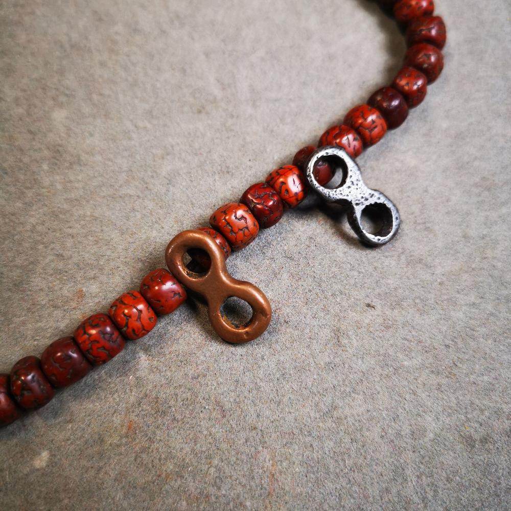 Gandhanra Old Mala Clip, Mala Pendant Connecting Ring, Prayer Beads Accessories, - Tibetan Buddhist mala beads, front view