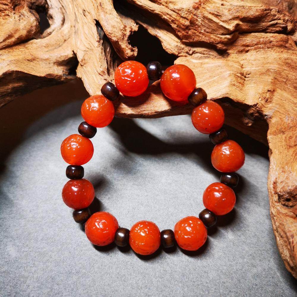 Nanhong Red Agate Bracelet,Amulet Mala Bracelet - Tibetan Buddhist mala beads, view 4